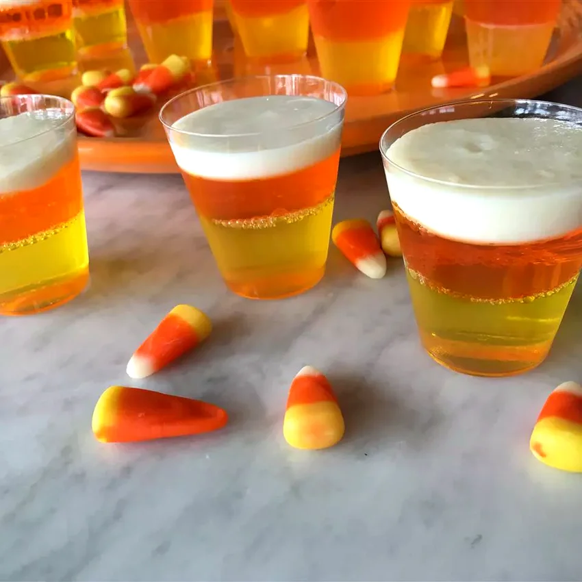 50 Creative Uses for Sweetened Condensed Milk in Desserts Halloween Candy Corn Jell-O Shots
