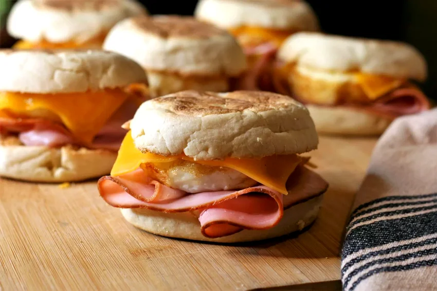 Ham, Egg, and Cheese Breakfast Sandwiches