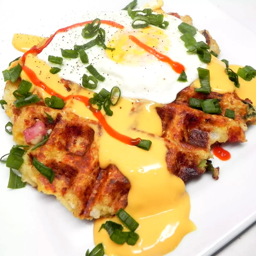 14 Creative Waffle Iron Recipes That Go Beyond Waffles Ham and Cheese Cauliflower Waffle