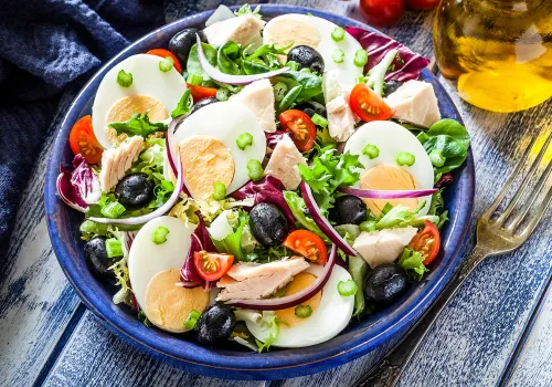 Hard-Boiled Egg and Vegetable Plate