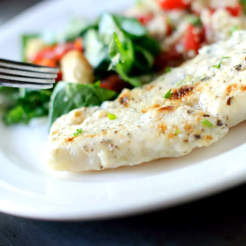 Healthier Broiled Tilapia Parmesan