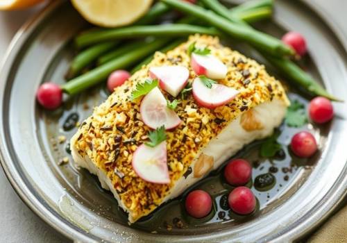 Herb-Crusted Sea Bass