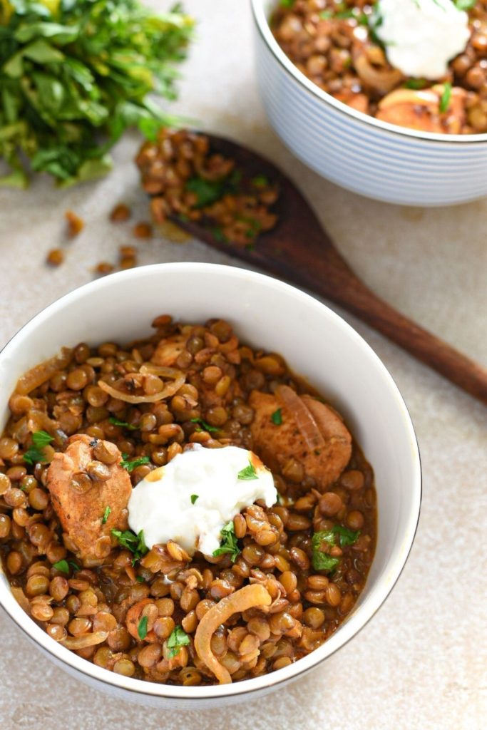 High Protein Lentil Chicken Stew