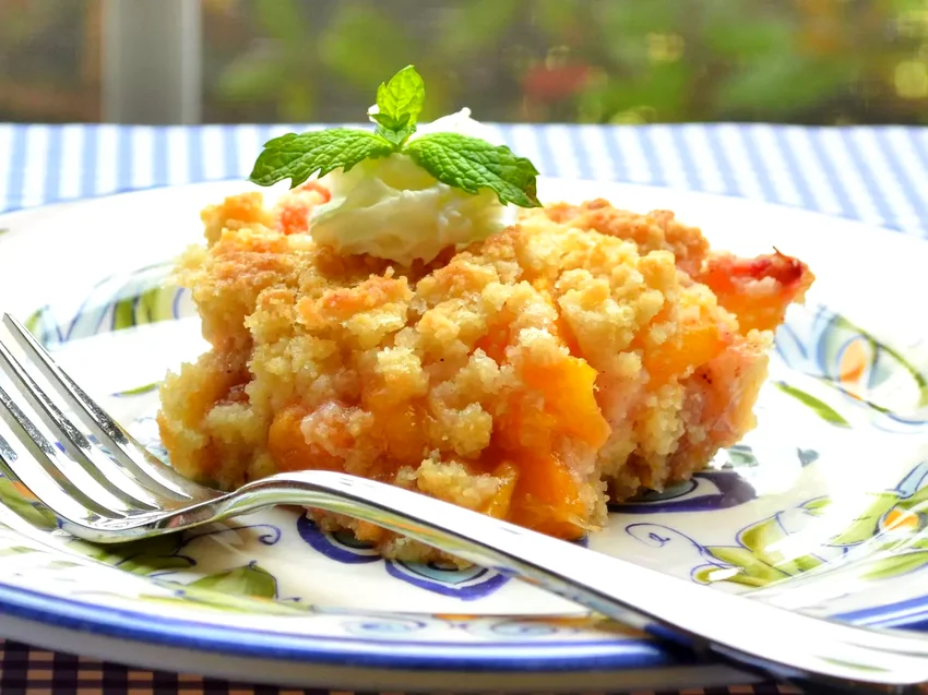 Homemade Peach Crumb Bars