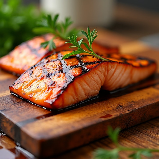 Honey Glazed Grilled Cedar Plank Salmon