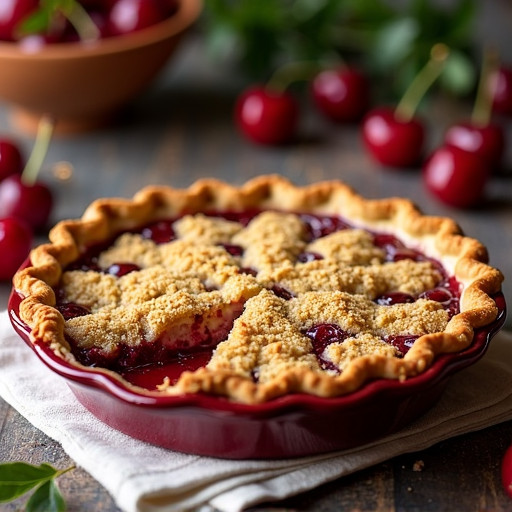 Honey-Sweetened Fresh Cherry Crumble Pie