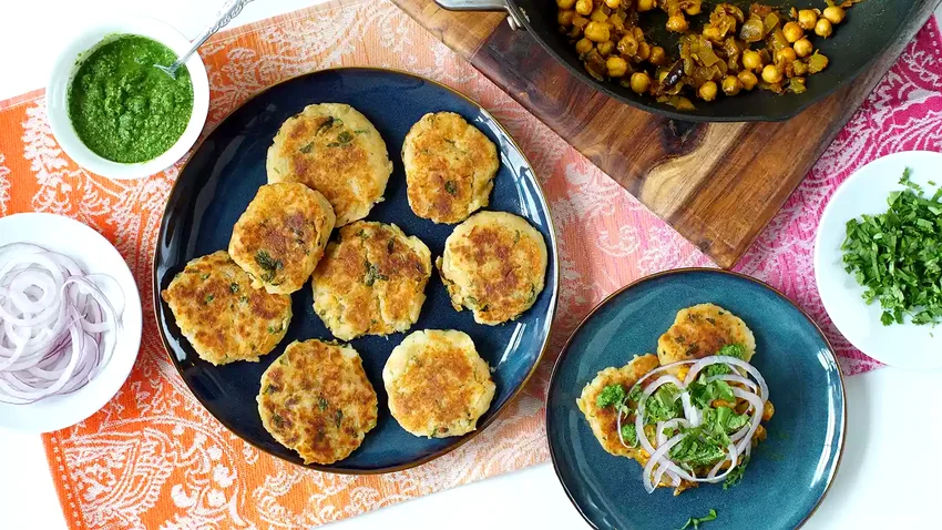 Indian Chole Aloo Tikki