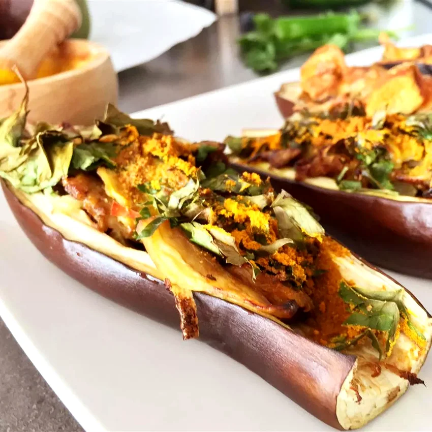 24 Plant-Based Indian Dishes for Vegetarian Home Cooks Indian Stuffed Eggplant