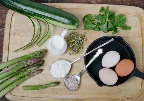 Ingredients for Egg White and Vegetable Frittata