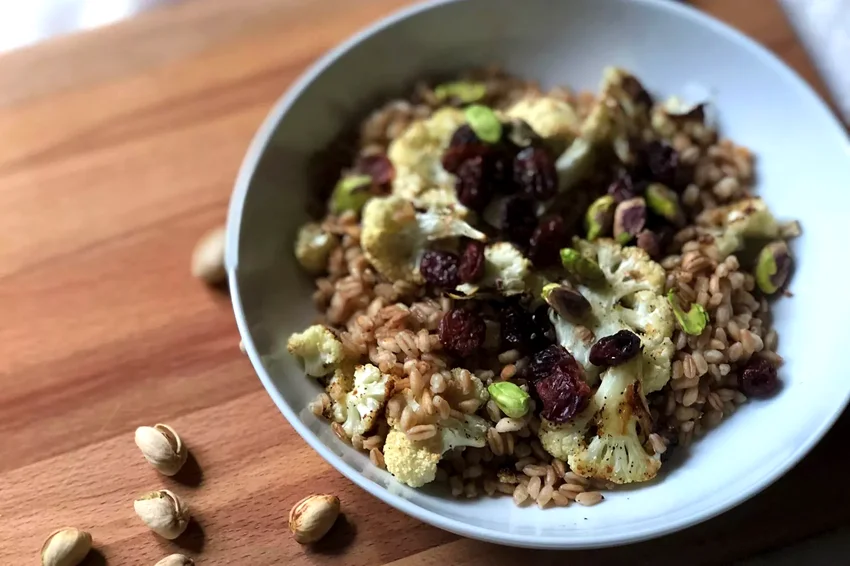 13 Amazing Farro Recipes That Make This Ancient Grain Shine Instant Pot Warm Vegetarian Farro Salad with Cauliflower, Pistachios, and Cranberries