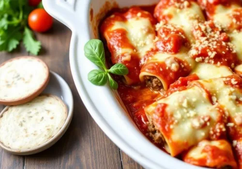 Italian Beef Cannelloni Casserole