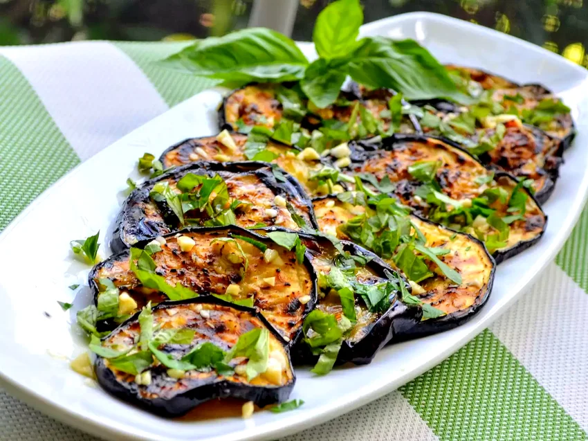 Italian Grilled Eggplant with Basil and Parsley