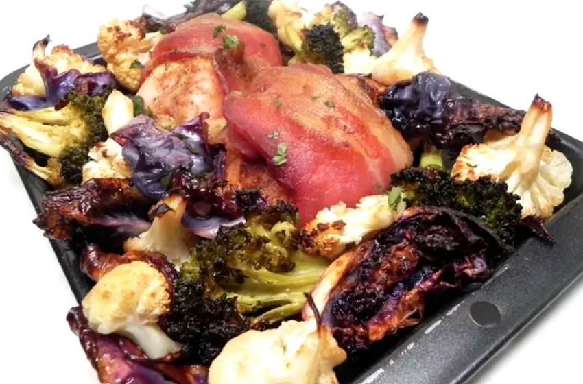 10 Amazing Chicken Cauliflower Recipe Ideas for Dinner Keto Smoky Chicken and Vegetable Sheet Pan Dinner