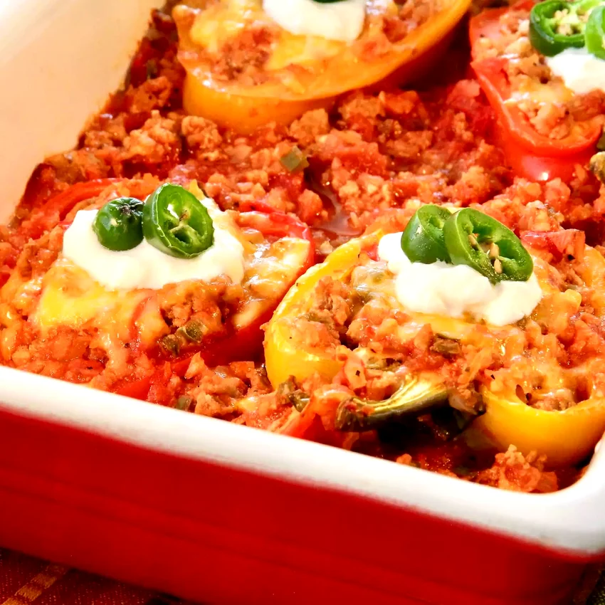 Keto Turkey-Stuffed Peppers