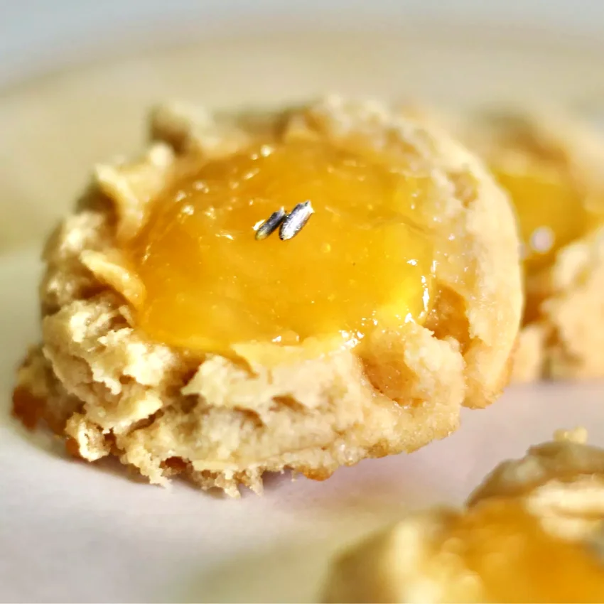 25 Springtime Cookie Ideas to Bake Throughout the Season Lavender-Lemon Curd Thumbprint Cookies