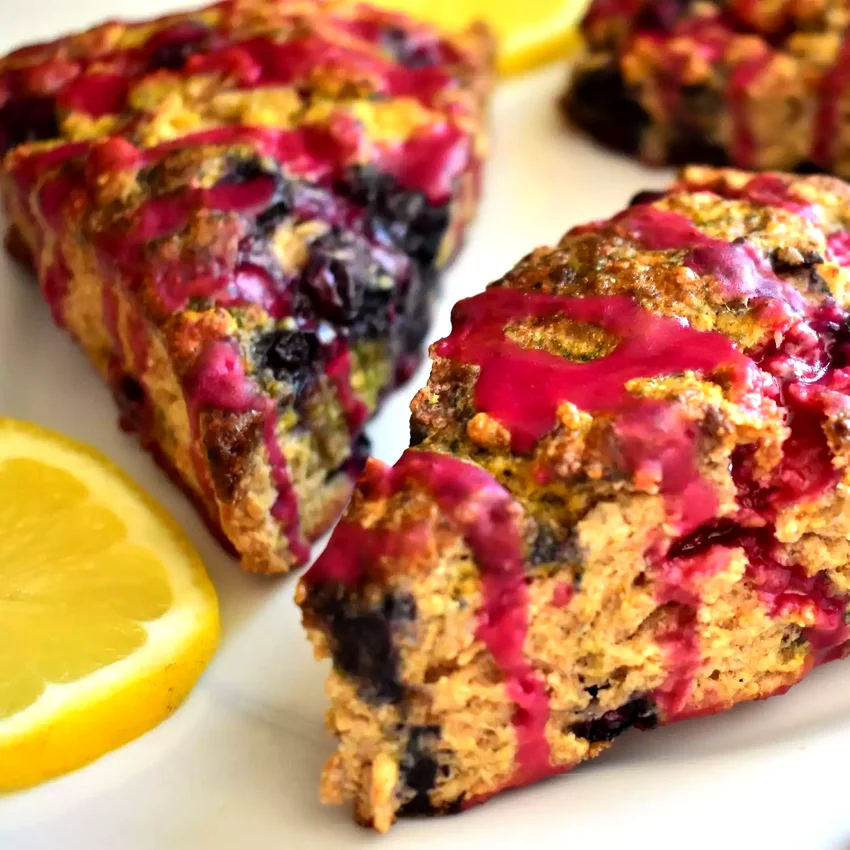15 Bright Lemon-Blueberry Desserts to Sweeten Your Day Lemon-Blueberry Scones with Blueberry Glaze