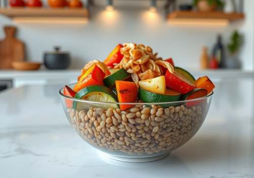 Lentil and Roasted Vegetable Bowl