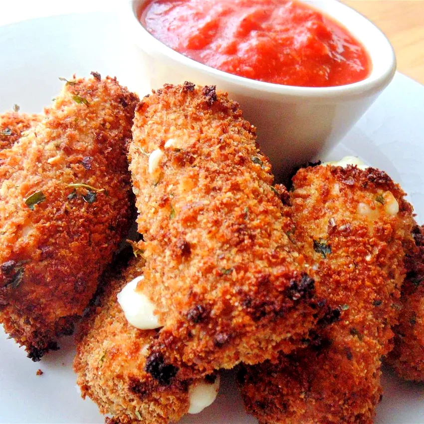 Light and Baked Mozzarella Sticks