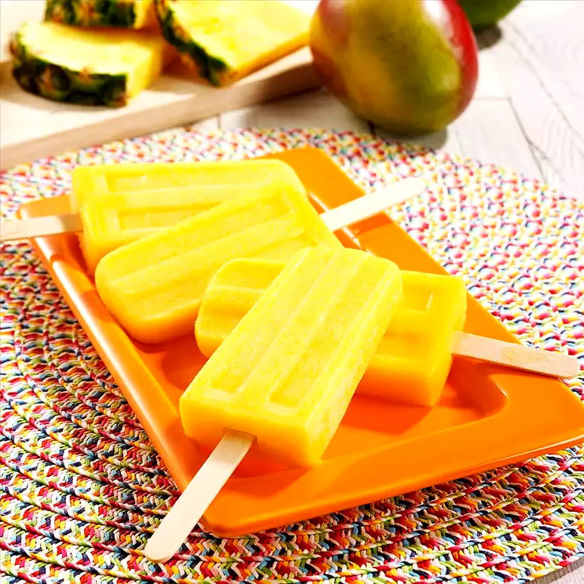 36 Island Cocktails and Tropical Food Favorites Mango Pineapple Ice Pops