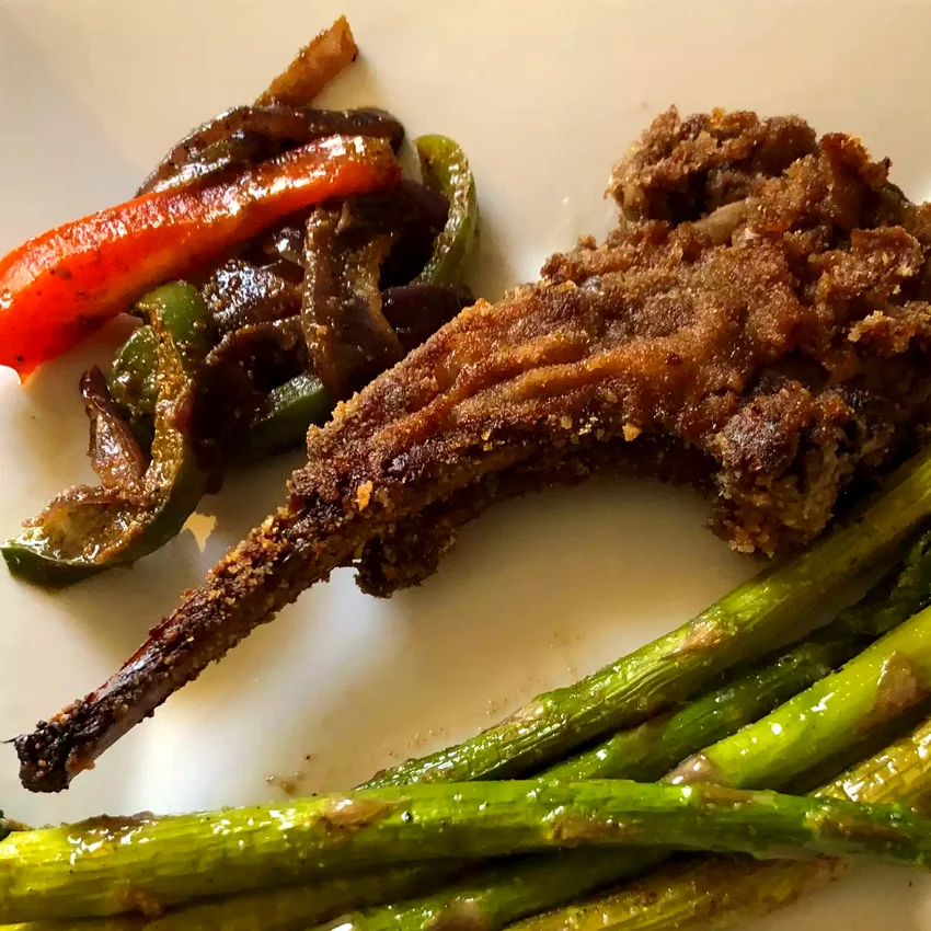 Marinated, Breaded Lamb Chops with Rosemary and Garlic