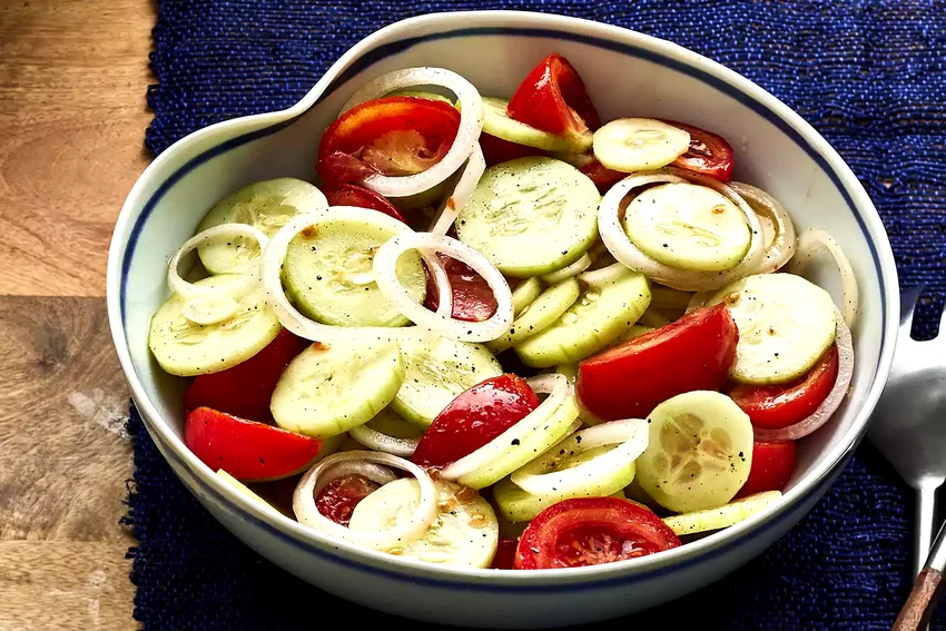 Marinated Cucumber, Onion, and Tomato Salad
