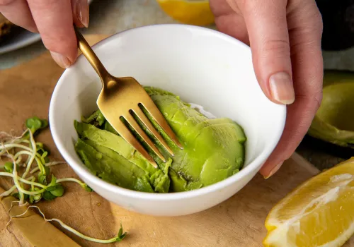 Mashed Avocado and Sprouts