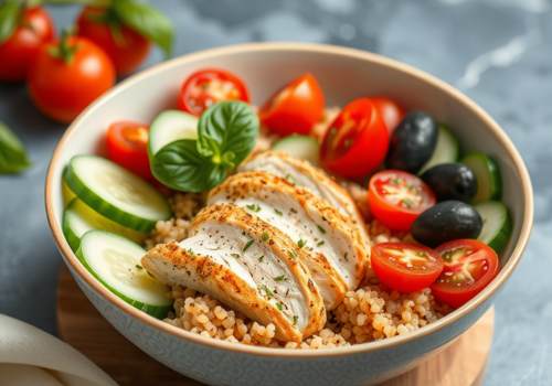 Mediterranean Chicken Quinoa Bowl