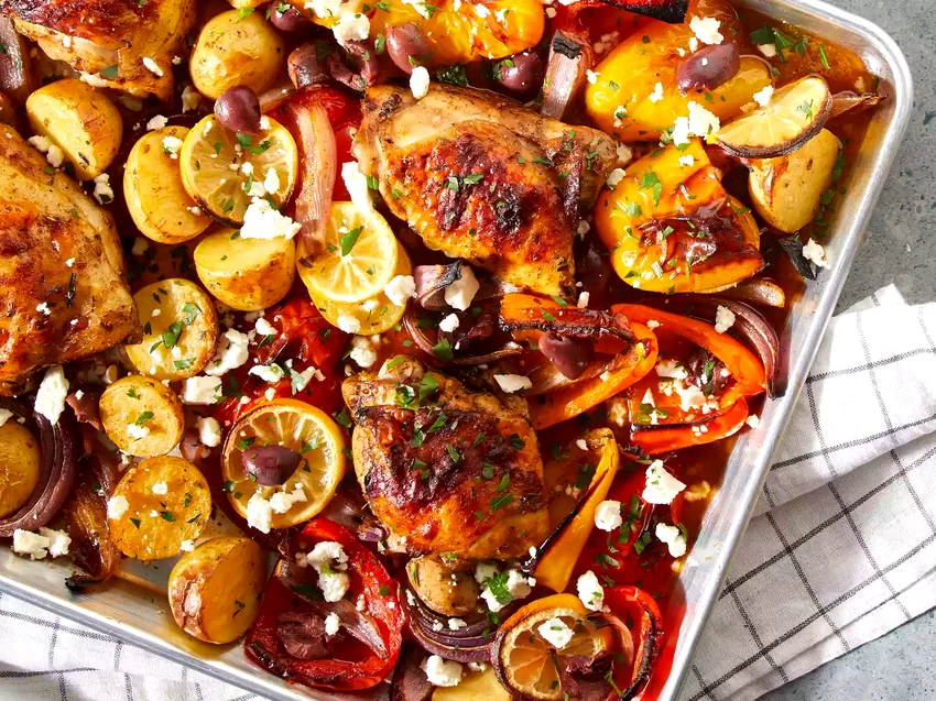 34 Mediterranean Dishes You Need to Try Right Now Mediterranean Chicken Sheet Pan Dinner