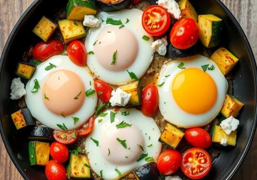 Mediterranean Egg and Vegetable Skillet