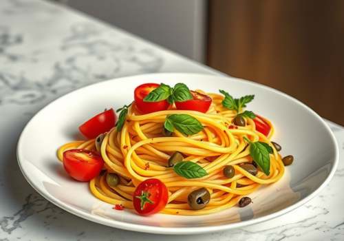 Mediterranean Olive and Herb Pasta