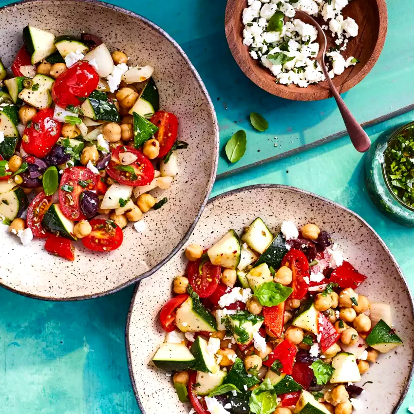 Mediterranean Zucchini and Chickpea Salad