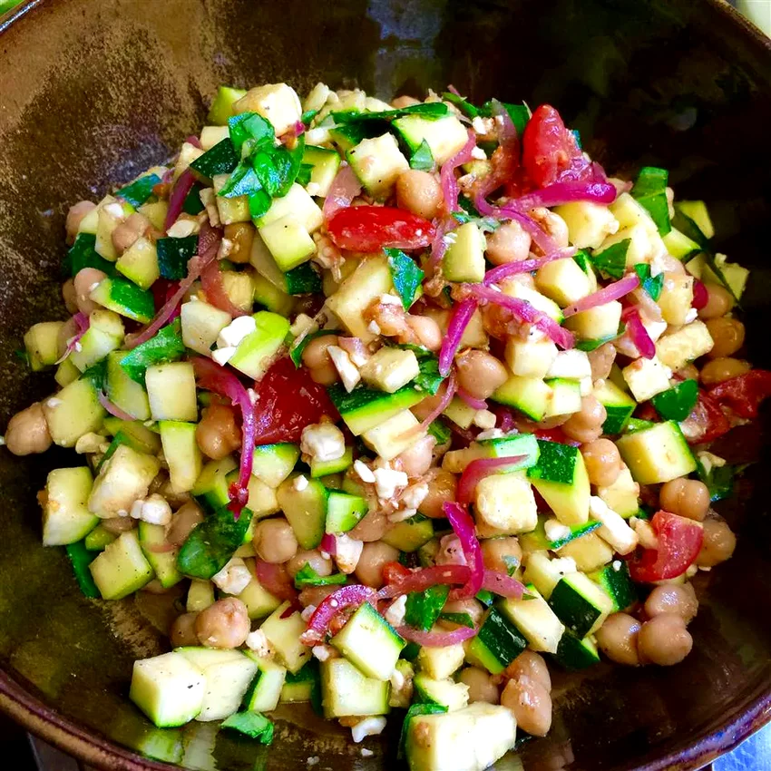 Mediterranean Zucchini and Chickpea Salad