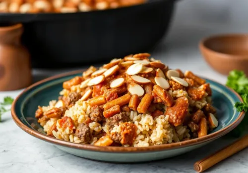 Middle Eastern Spiced Beef and Rice Casserole