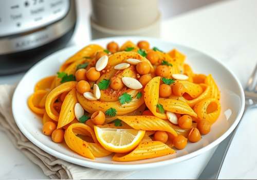 Middle Eastern Spiced Pasta with Chickpeas