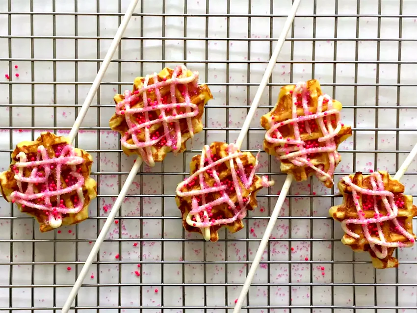 13 Perfect Bridal Shower Brunch Recipe Ideas Mini Waffle Pops with Candy Sprinkles