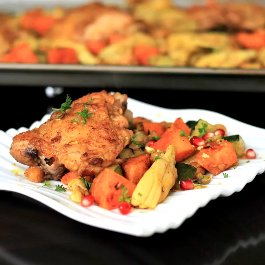 28 Delicious Bone-In Chicken Thigh Recipe Ideas Moroccan Chicken Thigh Sheet Pan Dinner