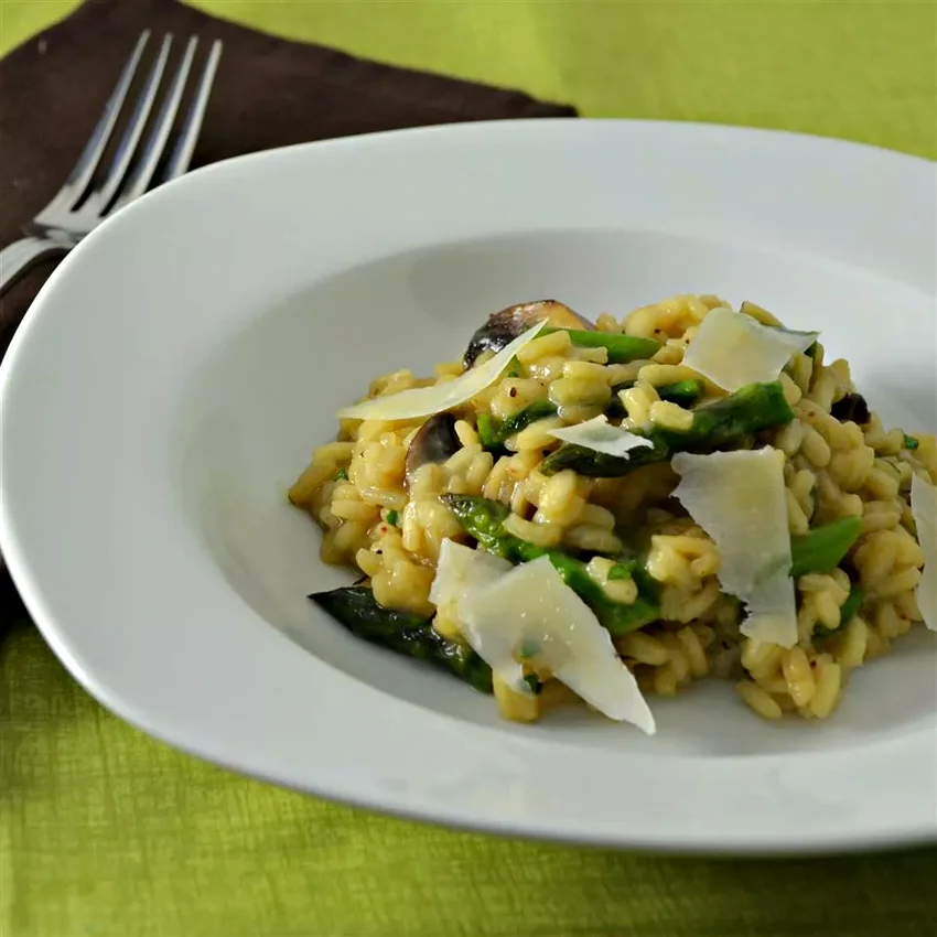 Mushroom Asparagus Risotto