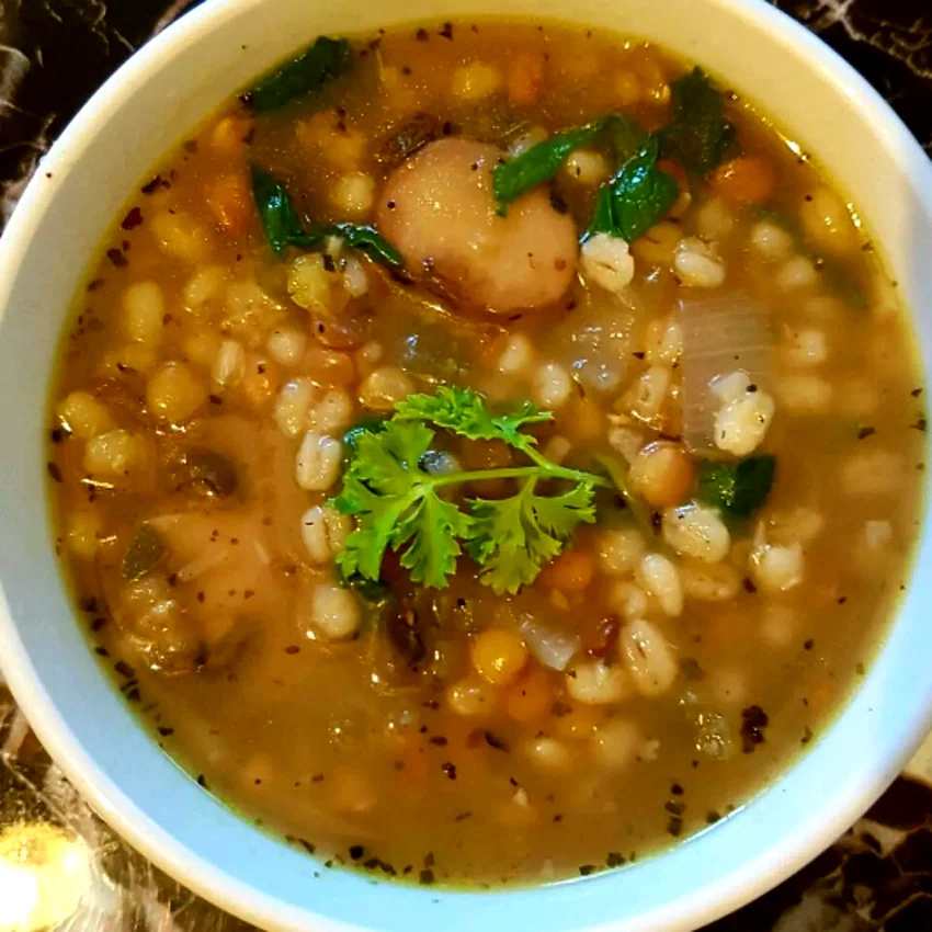 Mushroom Lentil Barley Stew