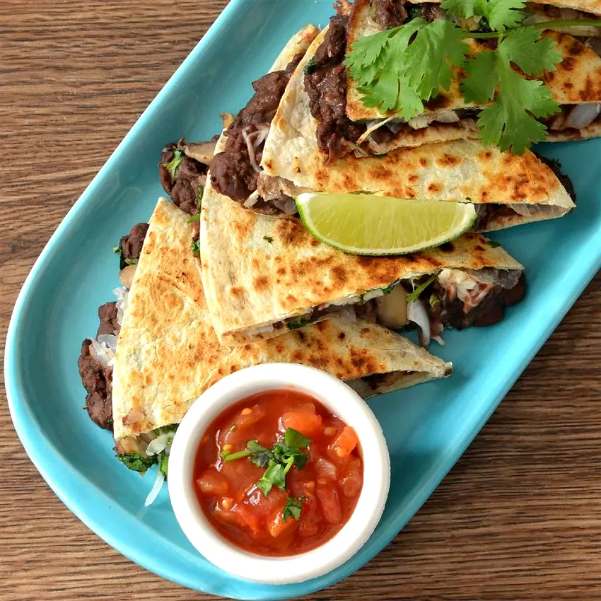 12 Simple Morning Quesadillas to Transform Your Breakfast Mushroom and Black Bean Quesadillas