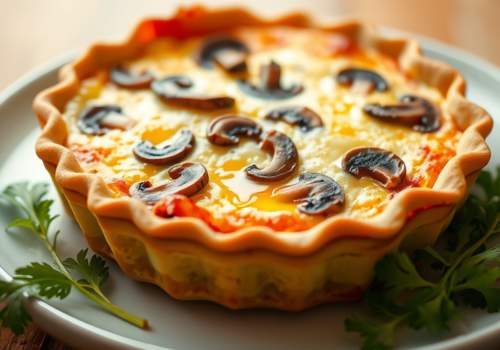 Mushroom and Cheese Quiche