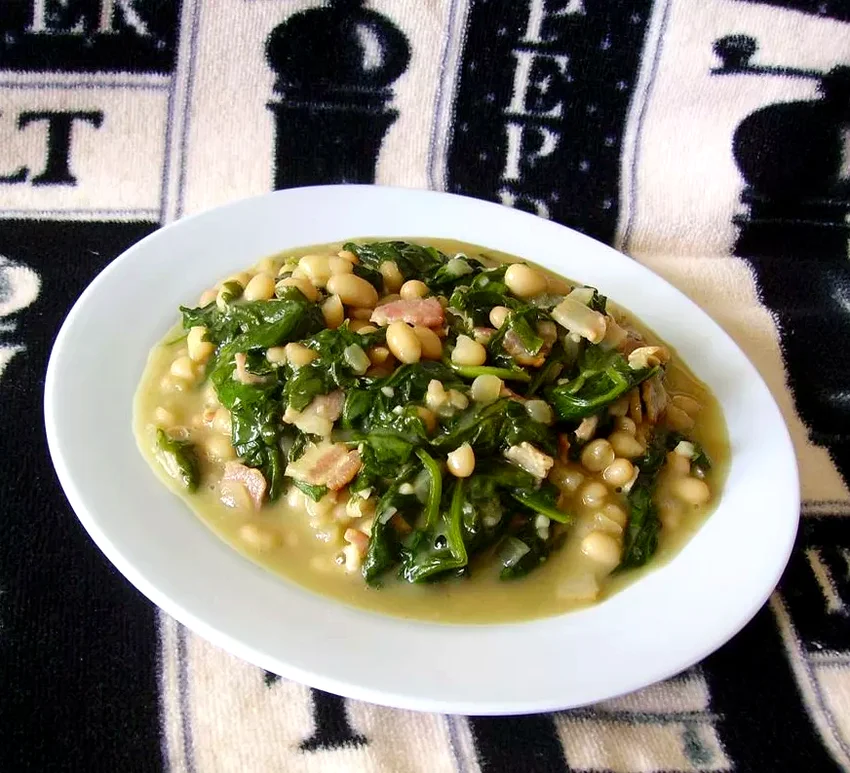 14 Delicious Navy Bean Recipe Ideas for Every Meal Navy Beans and Greens with Bacon and Garlic