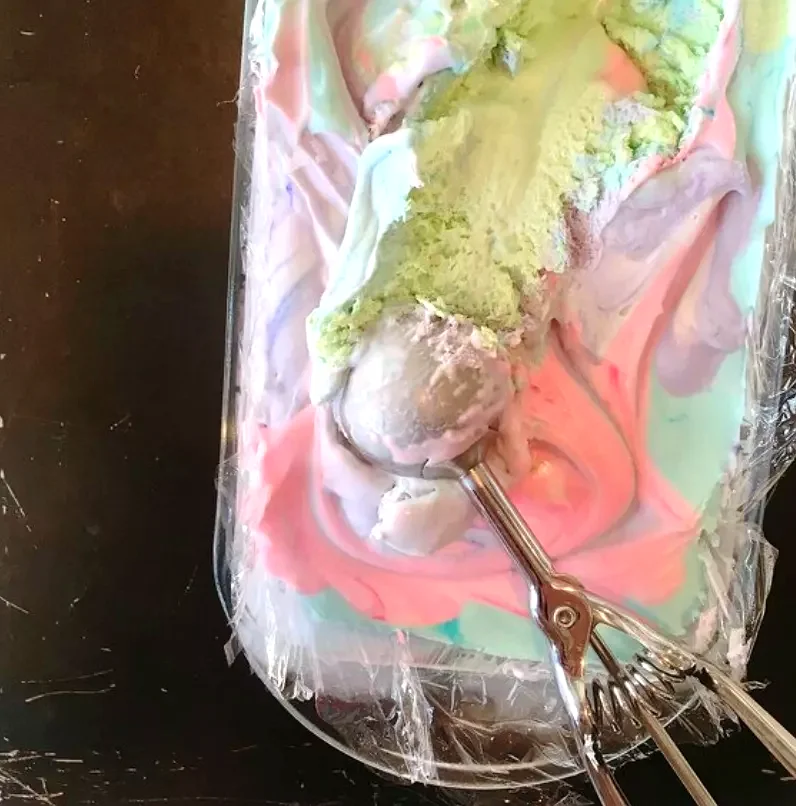 No-Churn Rainbow Mermaid Ice Cream