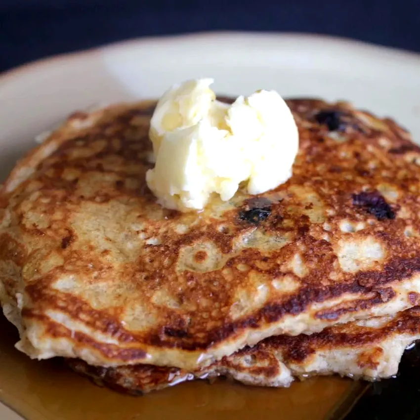17 Hearty Oatmeal Pancake Recipes for Amazing Mornings Oatmeal and Wheat Flour Blueberry Pancakes