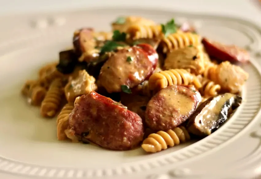 One-Pot Cajun Chicken and Sausage Alfredo Pasta