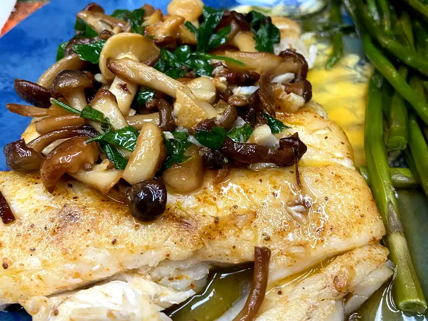Top 49 Bright Lemon Recipes From Dinner to Sweet Desserts Pan-Roasted Halibut with Clamshell Mushrooms and Lemon Butter Sauce