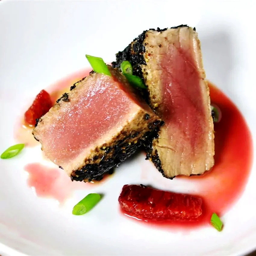 Pan-Seared Ahi Tuna with Blood Orange Sauce