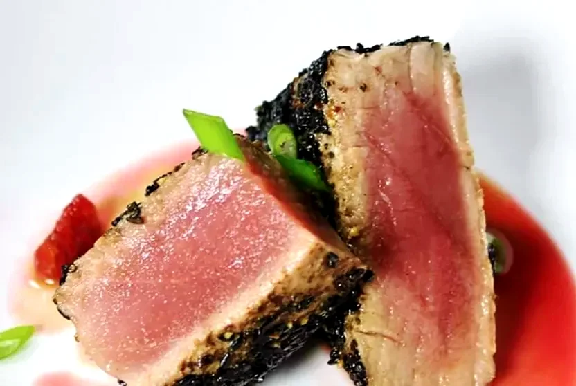 Pan-Seared Ahi Tuna with Blood Orange Sauce