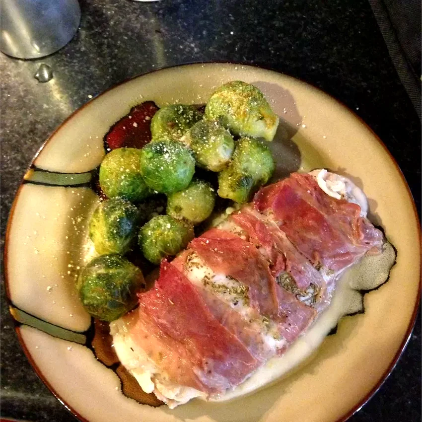Pancetta-Wrapped Haddock with Lemon Aioli and Roasted Asparagus