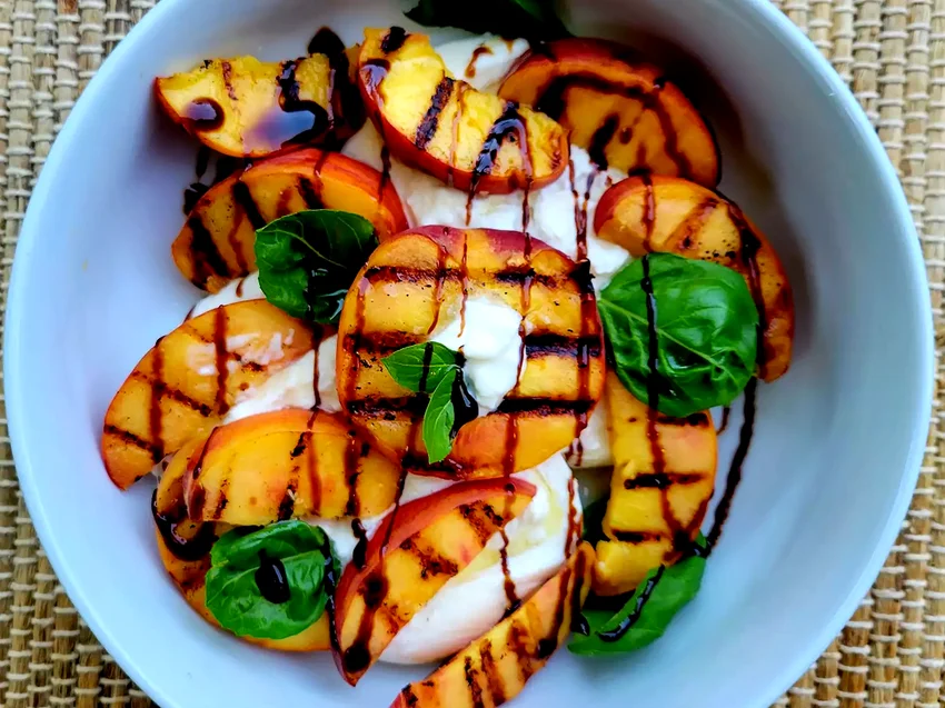 Peach Burrata Caprese