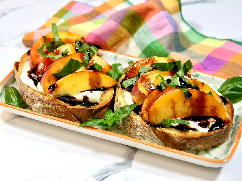 Peach Toast with Whipped Ricotta